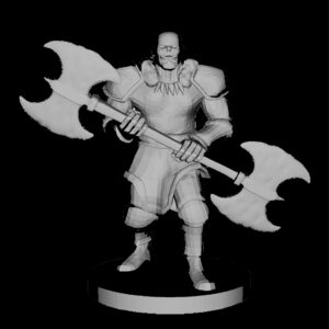 Half-Orc Male Barbarian with Double Axe